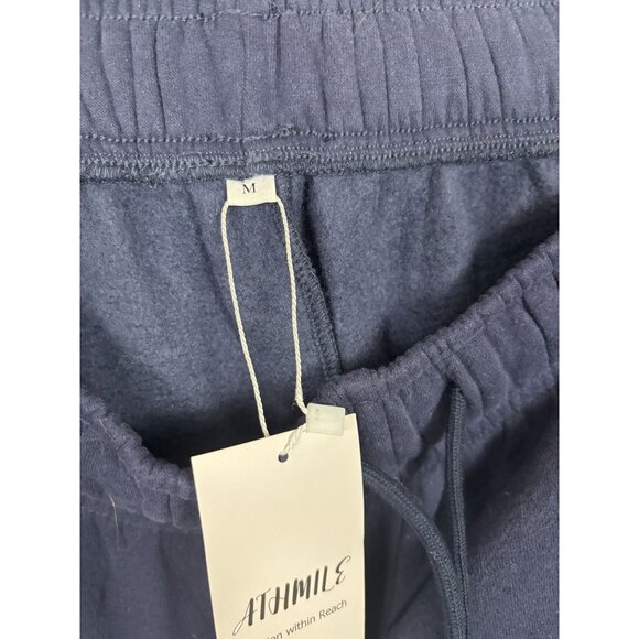 Athmile Women's Baggy Wide Leg  Joggers Pants Blue Fleece Lined Medium NWT's - Picture 5 of 7